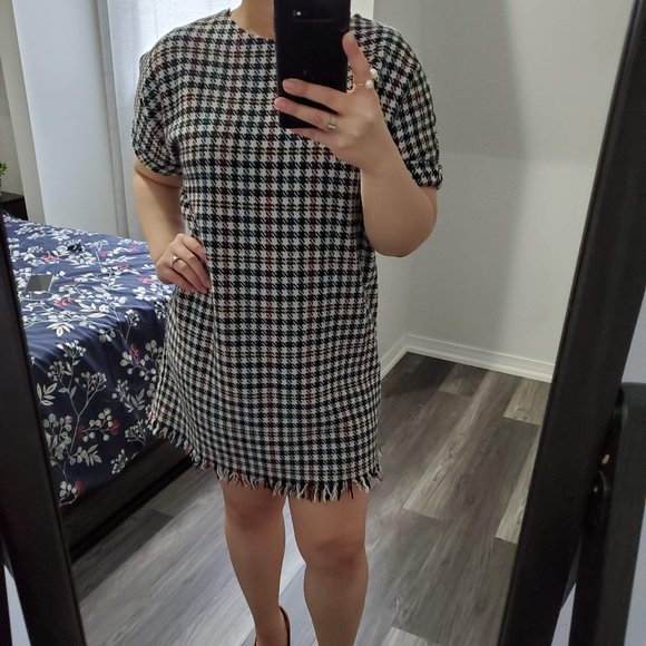 Zara Wool Blend Patterned Dress - Picture 1 of 7